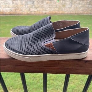 OLUKAI Womens Pehuea Fabric Closed Toe Casual Slide Sandals size 8